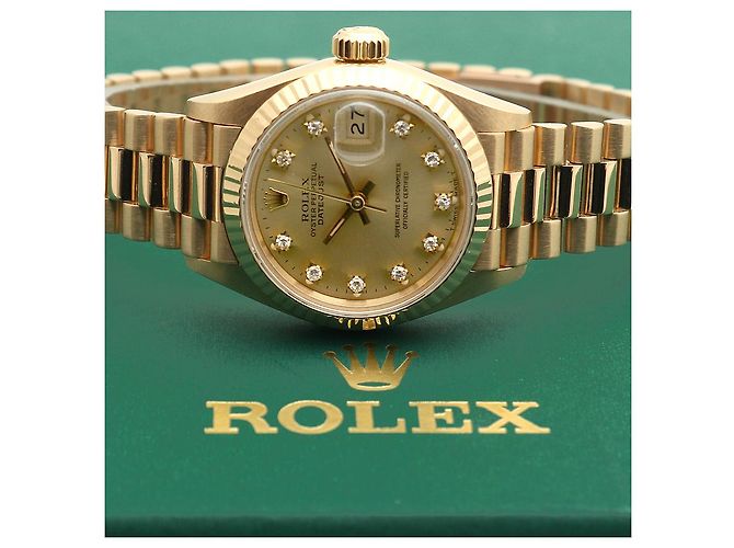 Rolex Datejust Gold Aftersetting Diamond Damenuhr Gelb - Ansicht 27