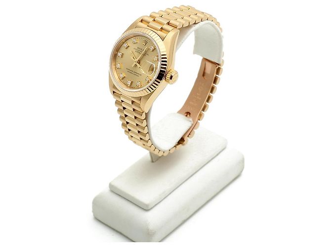 Rolex Datejust Gold Aftersetting Diamond Damenuhr Gelb - Ansicht 5