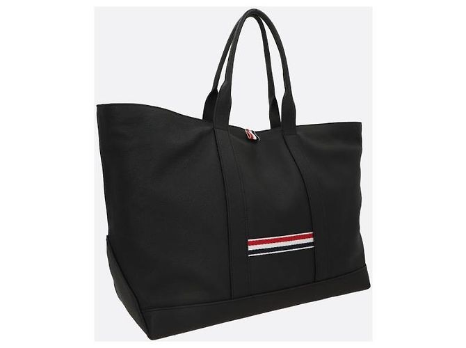 Thom Browne Bolsa Tote Medium em couro de grão macio - vista 4