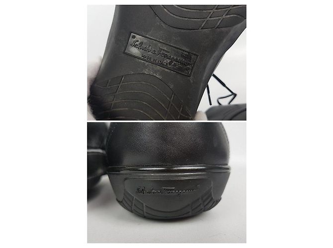 Salvatore Ferragamo Sneakers in pelle nera Nero - vista 5