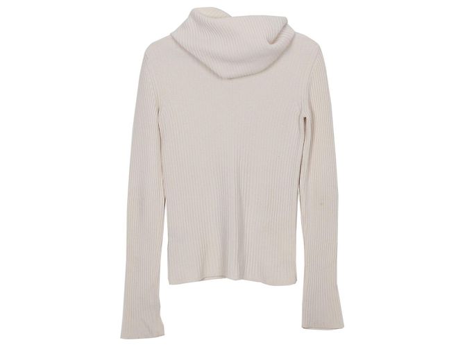 Hermès Strickwärmer aus Woll-Kaschmir-Mischung, Farbe Ivory, Größe Weiß - Ansicht 2