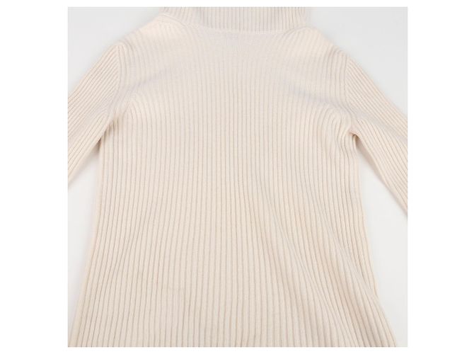 Hermès Strickwärmer aus Woll-Kaschmir-Mischung, Farbe Ivory, Größe Weiß - Ansicht 4