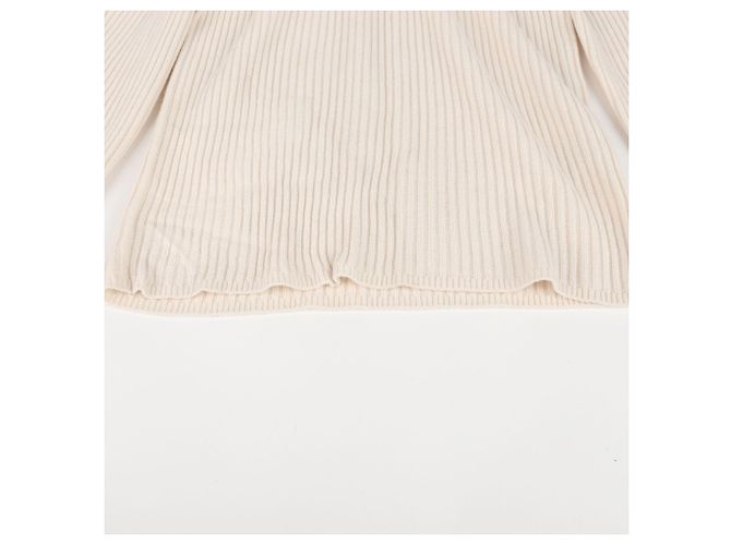 Hermès Strickwärmer aus Woll-Kaschmir-Mischung, Farbe Ivory, Größe Weiß - Ansicht 5