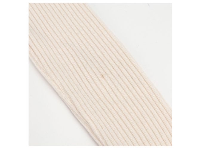 Hermès Strickwärmer aus Woll-Kaschmir-Mischung, Farbe Ivory, Größe Weiß - Ansicht 8