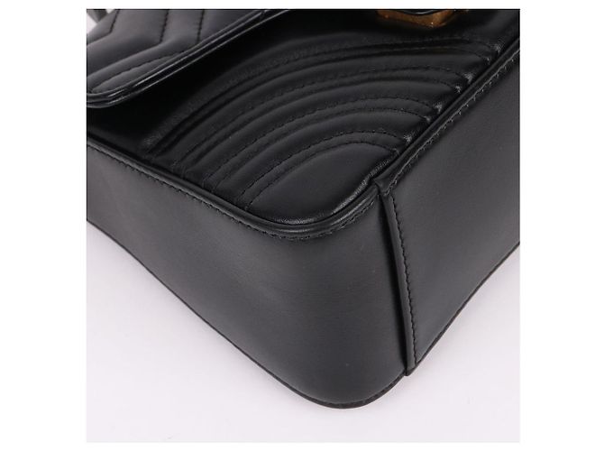 Gucci Mini borsa a mano GG Marmont con catena Nero - vista 10
