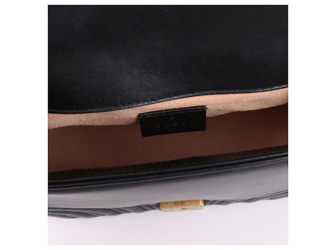 Gucci Mini borsa a mano GG Marmont con catena Nero - vista 12