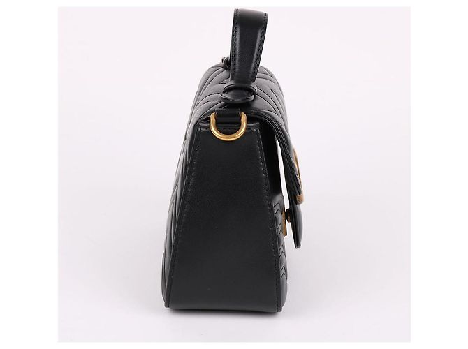 Gucci Mini borsa a mano GG Marmont con catena Nero - vista 5