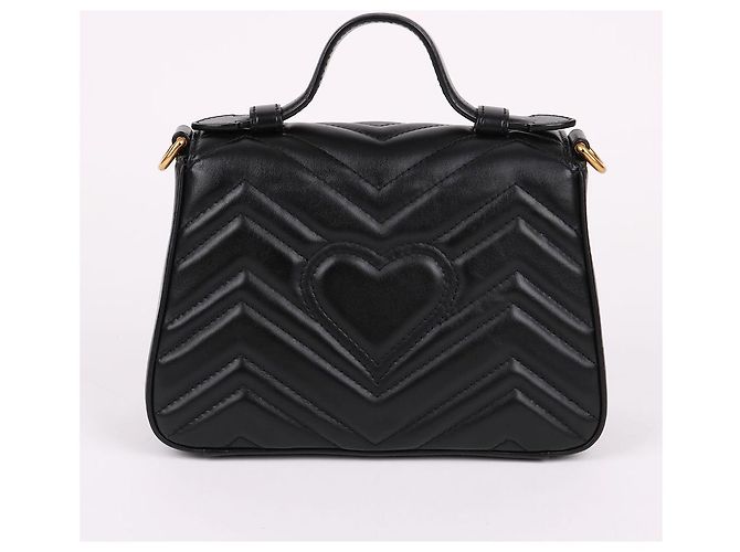 Gucci Mini borsa a mano GG Marmont con catena Nero - vista 6
