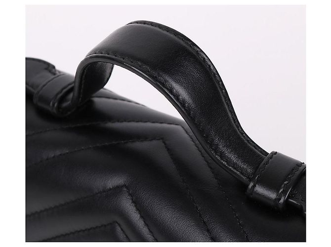 Gucci Mini borsa a mano GG Marmont con catena Nero - vista 7