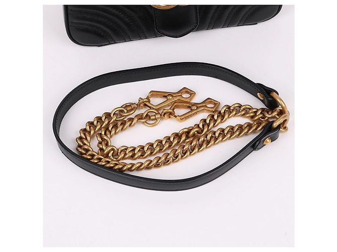 Gucci Mini borsa a mano GG Marmont con catena Nero - vista 8