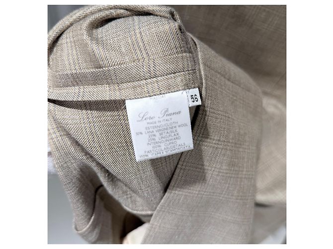 Loro Piana Light Glen Check Wool Jacket Blazer Brown - view 6