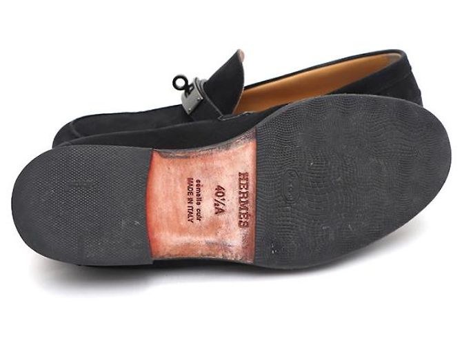 Hermès Mocassini Destin Kelly in scamosciato da uomo Nero - vista 12