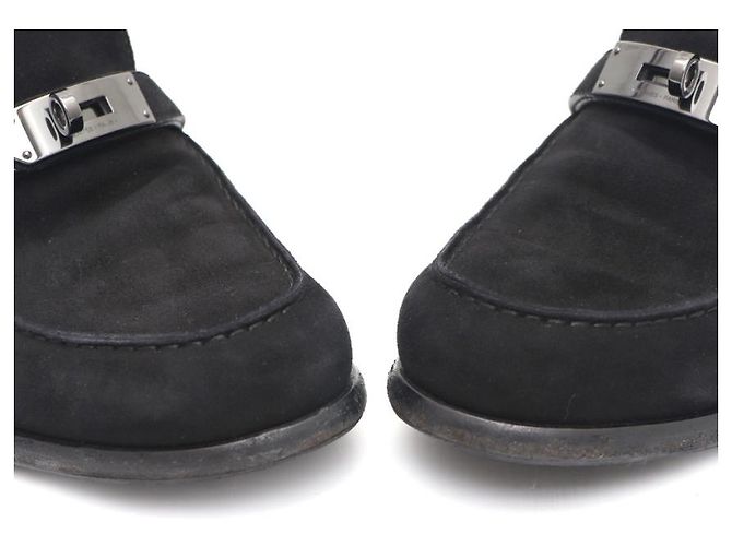Hermès Mocassini Destin Kelly in scamosciato da uomo Nero - vista 13