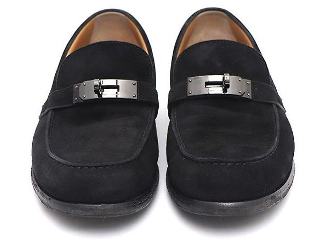 Hermès Mocassini Destin Kelly in scamosciato da uomo Nero - vista 2