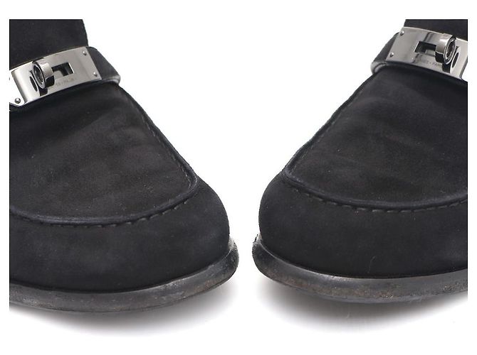 Hermès Mocassini Destin Kelly in scamosciato da uomo Nero - vista 6