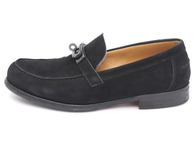 Hermès Mocassini Destin Kelly in scamosciato da uomo Nero - vista 8