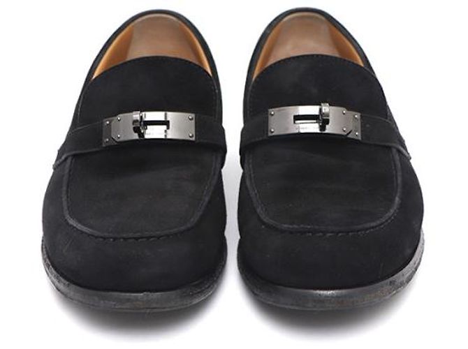 Hermès Mocassini Destin Kelly in scamosciato da uomo Nero - vista 9