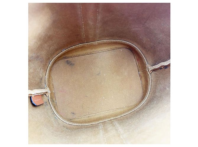 Céline Piccola borsa a tracolla in tela Triomphe e pelle di vitello marrone - vista 8