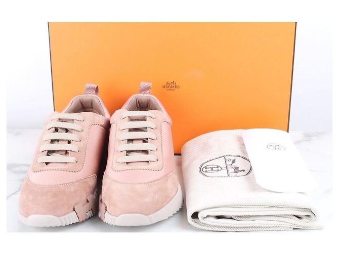 Hermès Bouncing Wildleder-Sneaker Rosa Pink - Ansicht 2