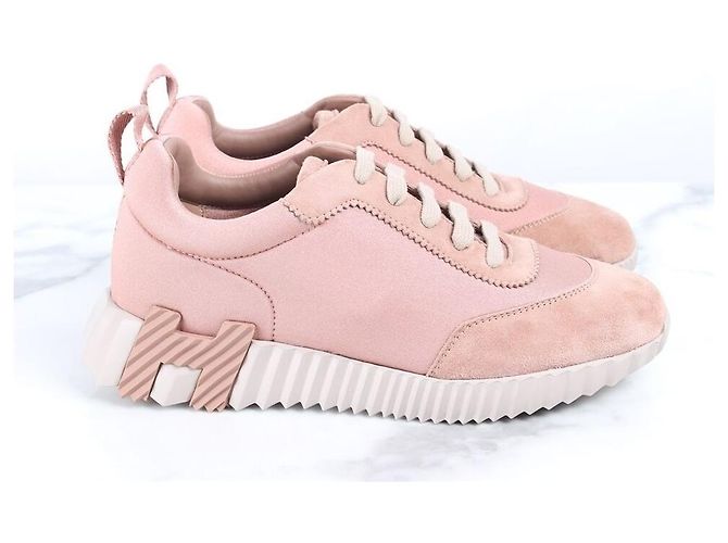 Hermès Bouncing Wildleder-Sneaker Rosa Pink - Ansicht 5