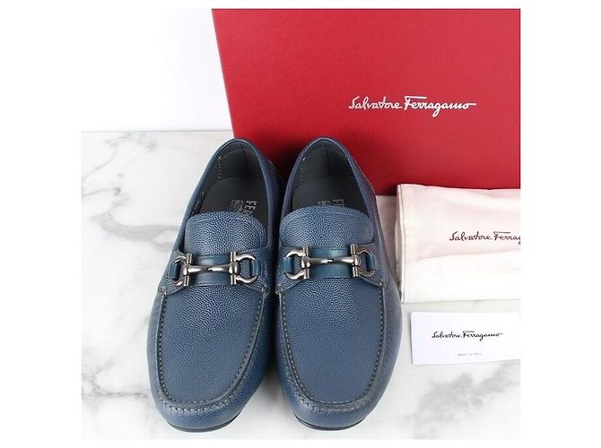 Salvatore Ferragamo Mocassino in pelle blu navy - vista 2