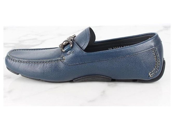 Salvatore Ferragamo Mocassino in pelle blu navy - vista 5