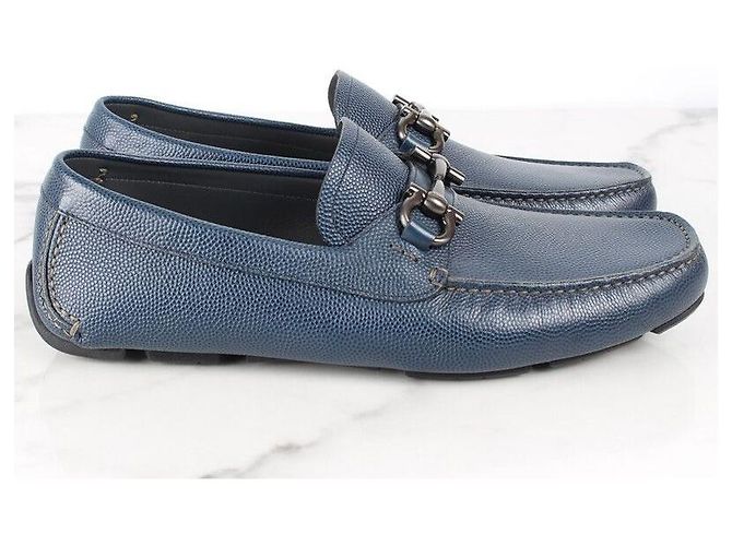 Salvatore Ferragamo Mocassino in pelle blu navy - vista 6