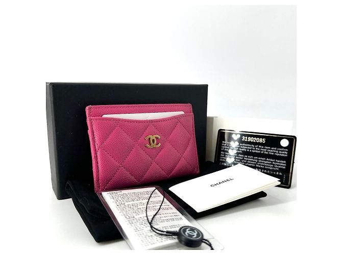 Chanel Tarjetero Classic Caviar Rosa - vista 2