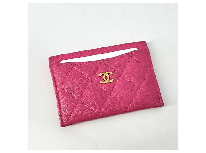 Chanel Tarjetero Classic Caviar Rosa - vista 3