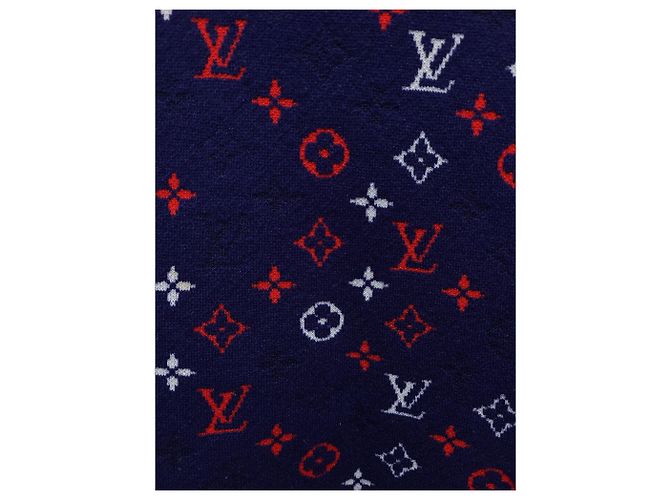 Louis Vuitton Navy Multi-Color Monogram Jacquard Pullover Knit Blue - view 3