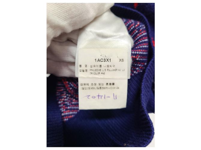 Louis Vuitton Navy Multi-Color Monogram Jacquard Pullover Knit Blue - view 5