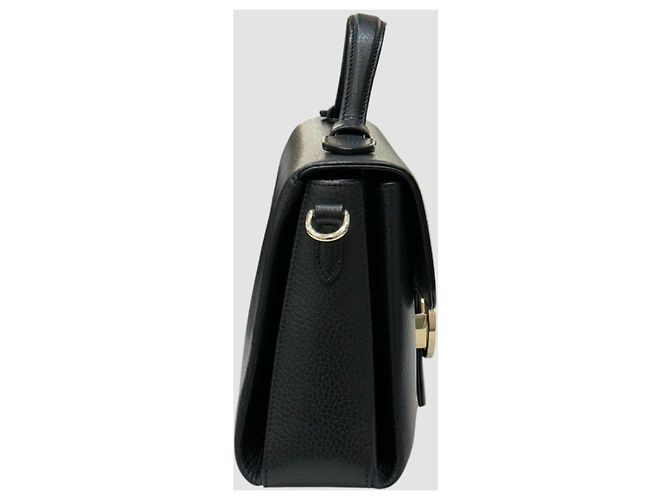 Gucci Interlocking Leather Top Handle Chain Shoulder Bag Black - view 3
