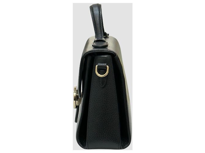 Gucci Interlocking Leather Top Handle Chain Shoulder Bag Black - view 4