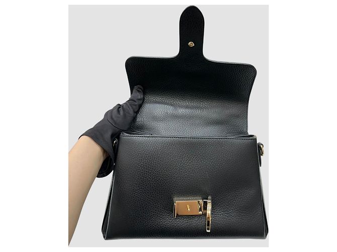 Gucci Interlocking Leather Top Handle Chain Shoulder Bag Black - view 5