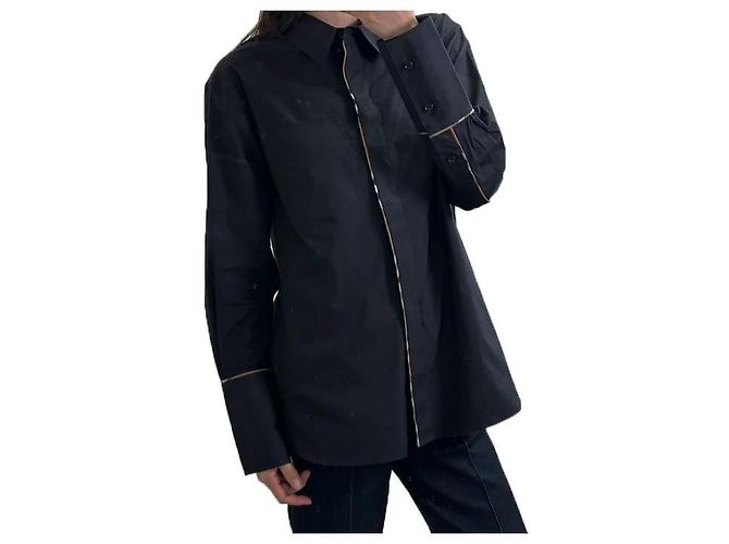 Burberry Camisa de algodón para mujer con ribetes - vista 12