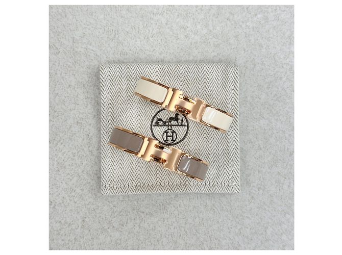Hermès Pulsera Click PM Oro Rosa Maroon Glacé - vista 6