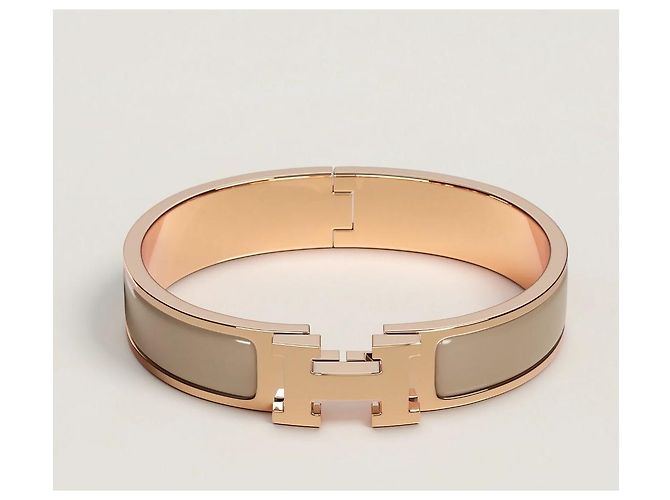 Hermès Pulsera Click PM Oro Rosa Maroon Glacé - vista 7