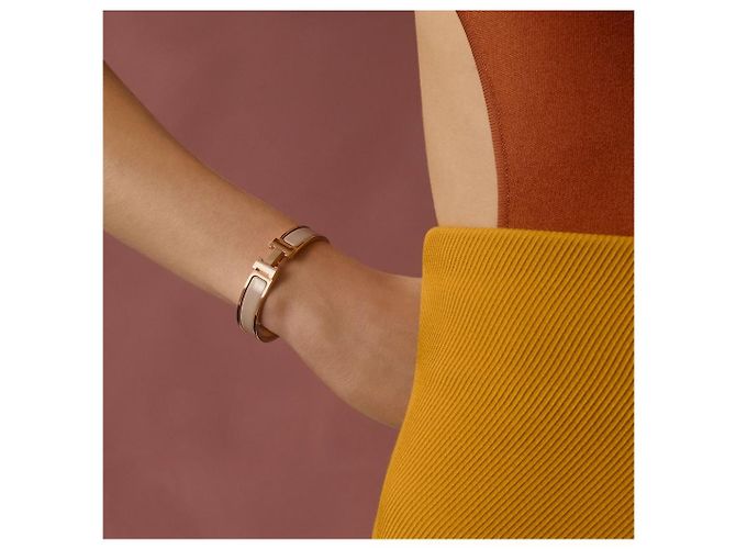 Hermès Pulsera Click PM Oro Rosa Maroon Glacé - vista 8