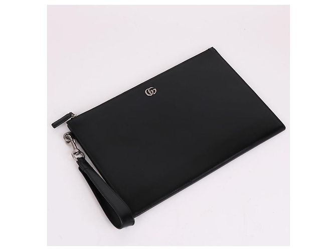 Gucci Clutch con tracolla Marmont non utilizzata Nero - vista 8