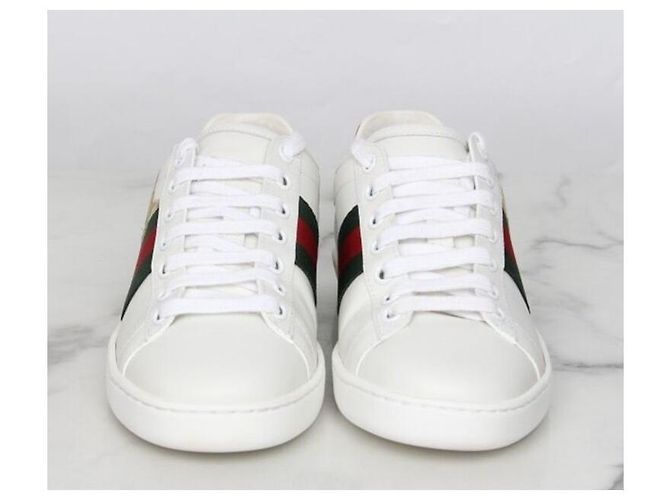 Gucci Ace Cat bestickte Sneaker Weiß - Ansicht 5