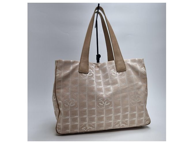 Chanel Große Jacquard Tote Bag mit New Travel CC Logo Pink - Ansicht 10