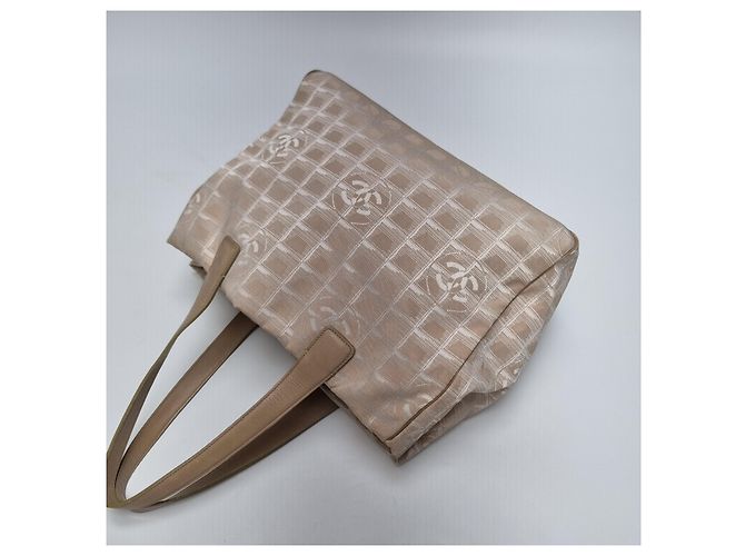 Chanel Große Jacquard Tote Bag mit New Travel CC Logo Pink - Ansicht 11