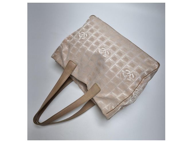 Chanel Große Jacquard Tote Bag mit New Travel CC Logo Pink - Ansicht 13