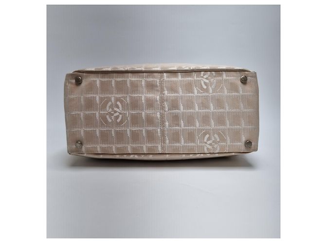 Chanel Große Jacquard Tote Bag mit New Travel CC Logo Pink - Ansicht 15