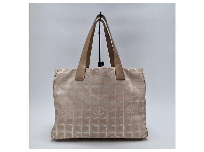 Chanel Große Jacquard Tote Bag mit New Travel CC Logo Pink - Ansicht 2