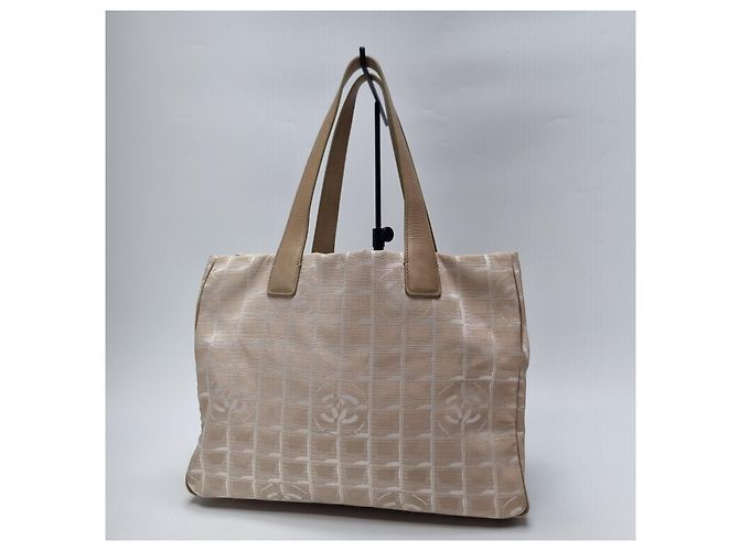 Chanel Große Jacquard Tote Bag mit New Travel CC Logo Pink - Ansicht 3