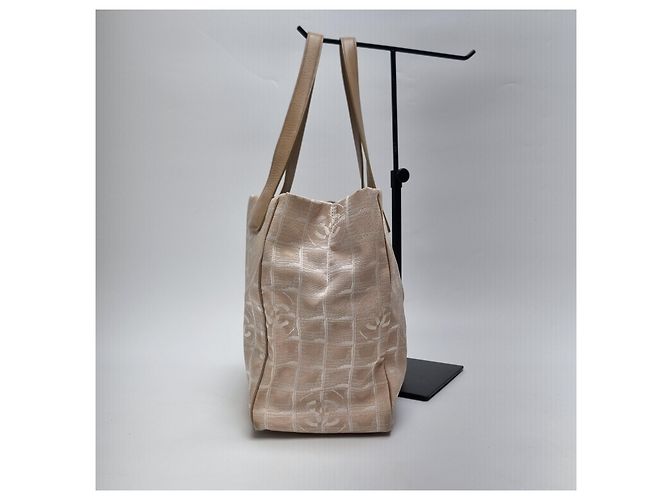 Chanel Große Jacquard Tote Bag mit New Travel CC Logo Pink - Ansicht 7