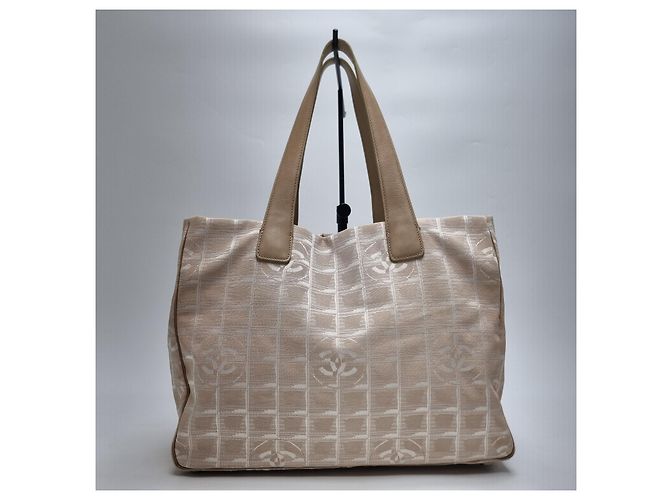 Chanel Große Jacquard Tote Bag mit New Travel CC Logo Pink - Ansicht 8