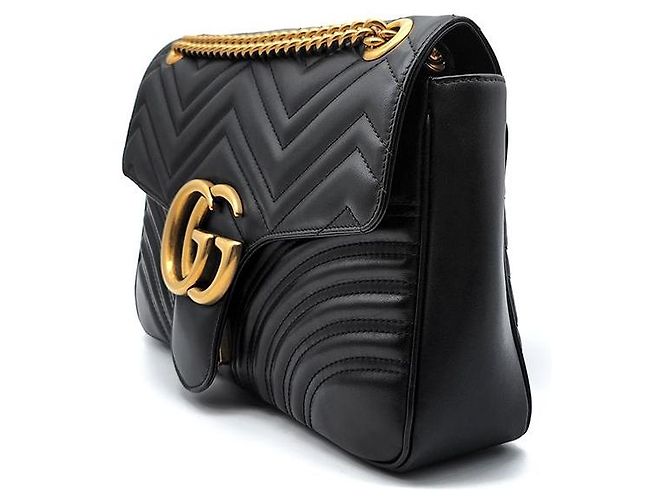 Gucci Borsa a Spalla Marmont Matelassé Nero - vista 2