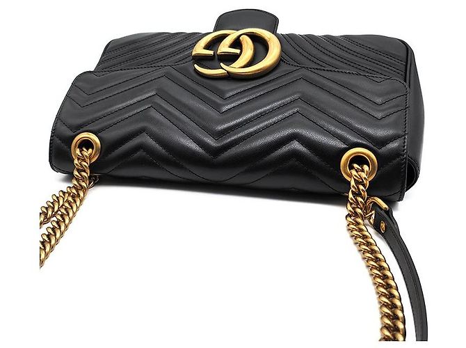 Gucci Borsa a Spalla Marmont Matelassé Nero - vista 6